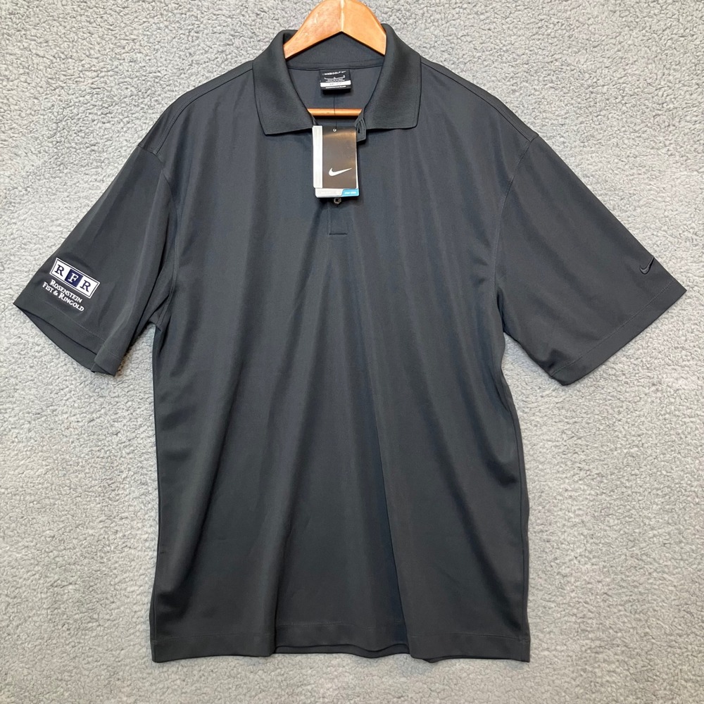 NWT Nike Golf Dri-FIT Polo Shirt Men L Gray Business Office Corporate Logo